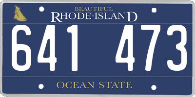 RI license plate 641473