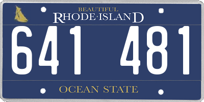 RI license plate 641481