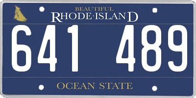 RI license plate 641489