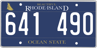 RI license plate 641490