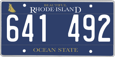 RI license plate 641492