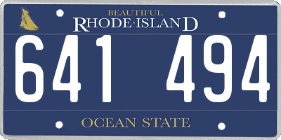 RI license plate 641494