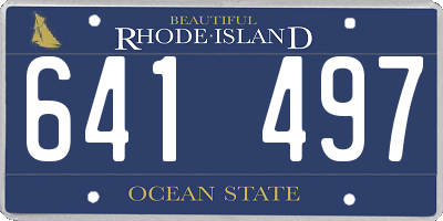 RI license plate 641497