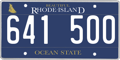 RI license plate 641500