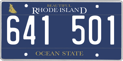 RI license plate 641501