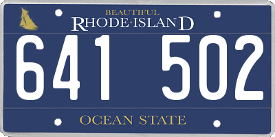 RI license plate 641502