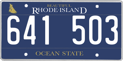 RI license plate 641503
