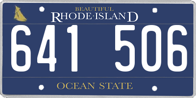 RI license plate 641506