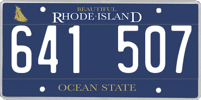 RI license plate 641507