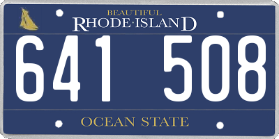 RI license plate 641508