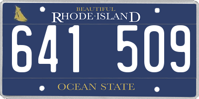 RI license plate 641509