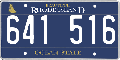 RI license plate 641516