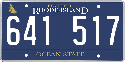 RI license plate 641517