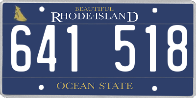 RI license plate 641518