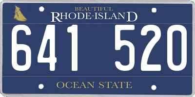 RI license plate 641520