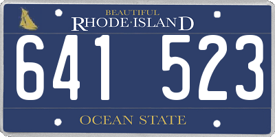 RI license plate 641523