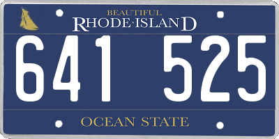 RI license plate 641525