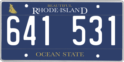 RI license plate 641531
