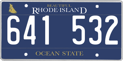 RI license plate 641532