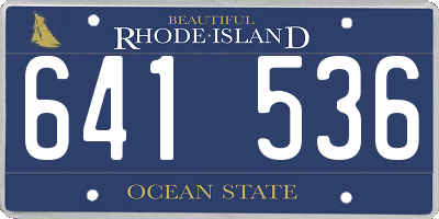RI license plate 641536