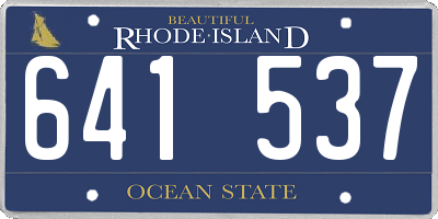 RI license plate 641537