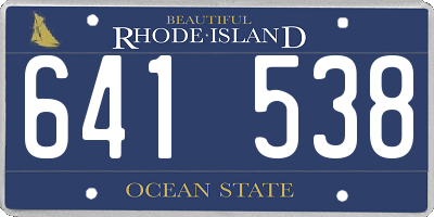 RI license plate 641538