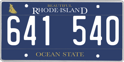 RI license plate 641540