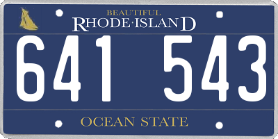 RI license plate 641543