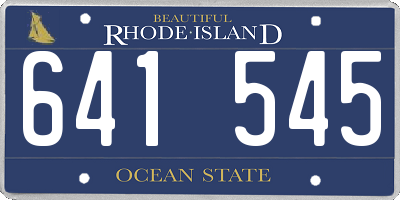 RI license plate 641545