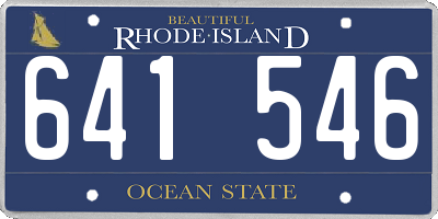 RI license plate 641546