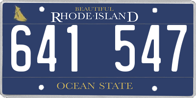 RI license plate 641547