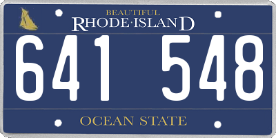 RI license plate 641548