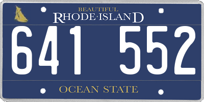 RI license plate 641552