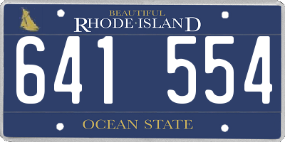 RI license plate 641554