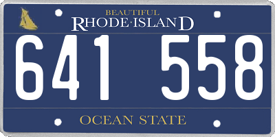 RI license plate 641558