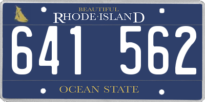 RI license plate 641562
