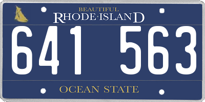 RI license plate 641563