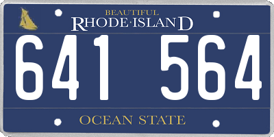 RI license plate 641564