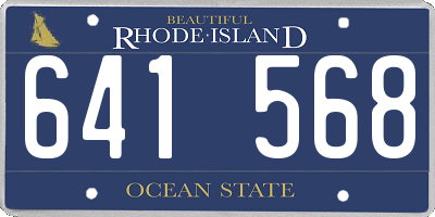 RI license plate 641568