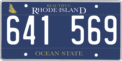 RI license plate 641569