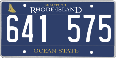 RI license plate 641575