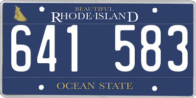 RI license plate 641583