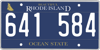 RI license plate 641584