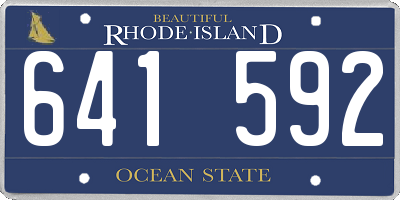 RI license plate 641592