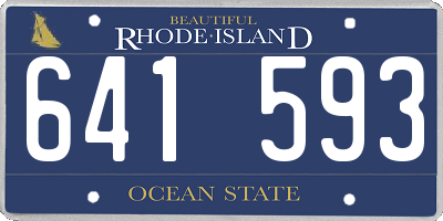 RI license plate 641593