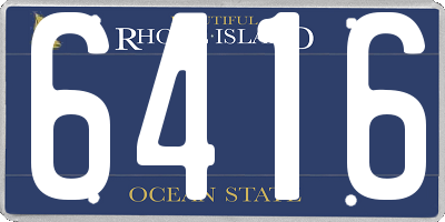 RI license plate 6416