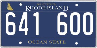 RI license plate 641600