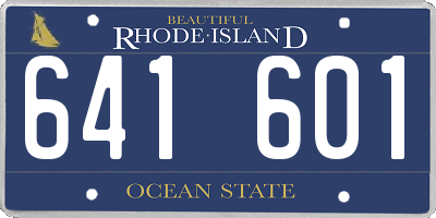 RI license plate 641601
