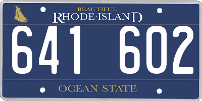 RI license plate 641602