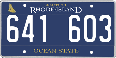 RI license plate 641603